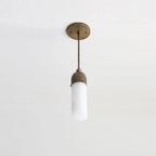 Modern Brass Chandelier – Alabaster Lampshade Ceiling Light