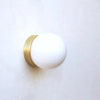 Modern Brass Recessed Ceiling Light – Simple White Glass Globe Design