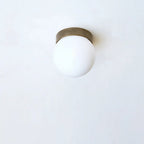 Modern Brass Recessed Ceiling Light - Simple White Glass Globe Design