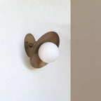 Modern Brass Disc Wall / Ceiling Lamp, Handmade Glass Light - View 5