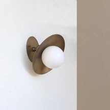 Modern Brass Disc Wall / Ceiling Lamp, Handmade Glass Light - View 5