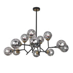 black chandelier with glass