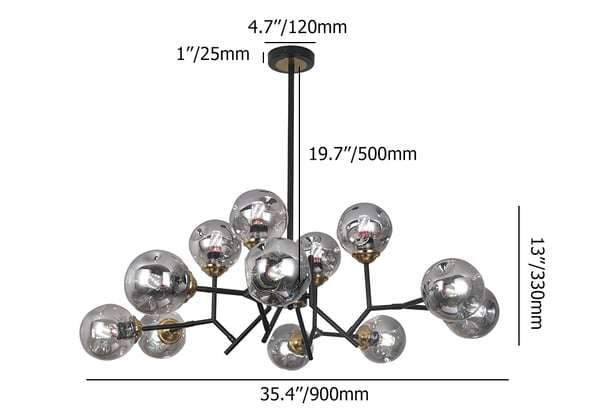 black globe chandelier