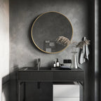 modern steel frame mirror