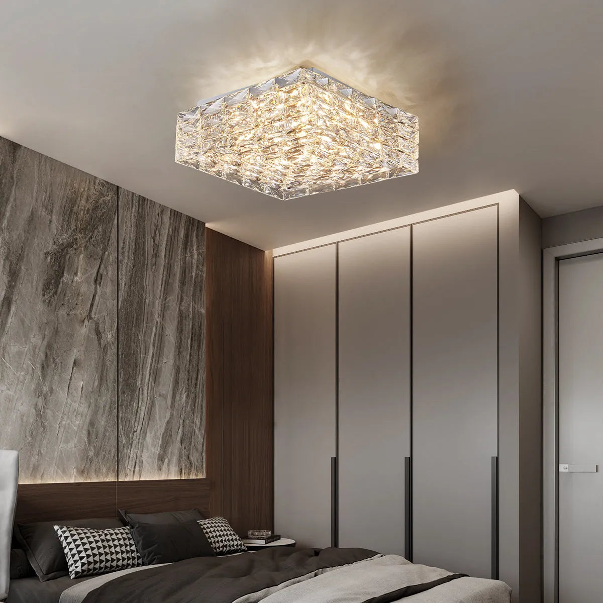contemporary square clear ceiling lamp