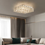 square clear crystal ceiling lamp