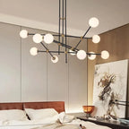 globe glass chandelier