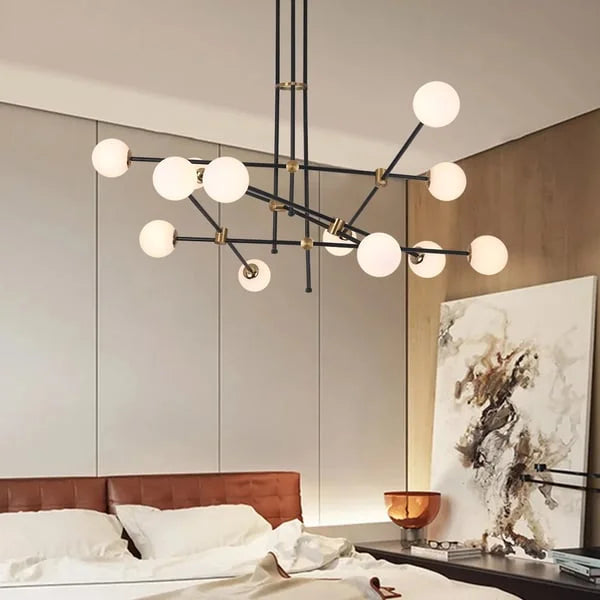 globe glass chandelier