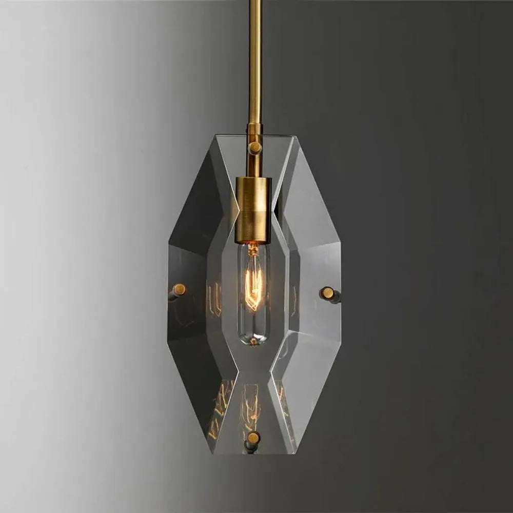 modern faceted crystal pendant