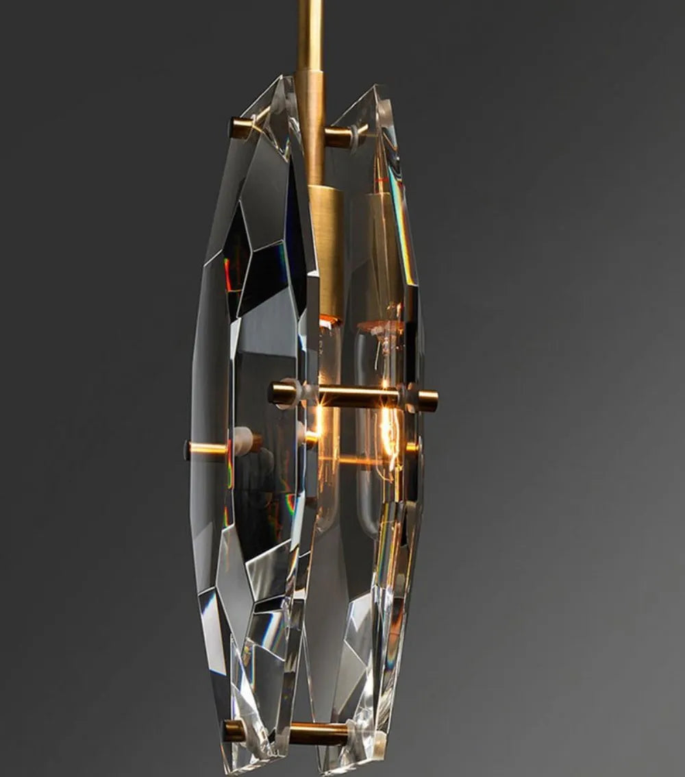 modern faceted crystal pendant