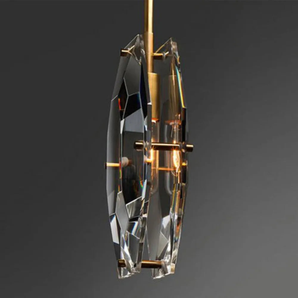 modern faceted crystal pendant