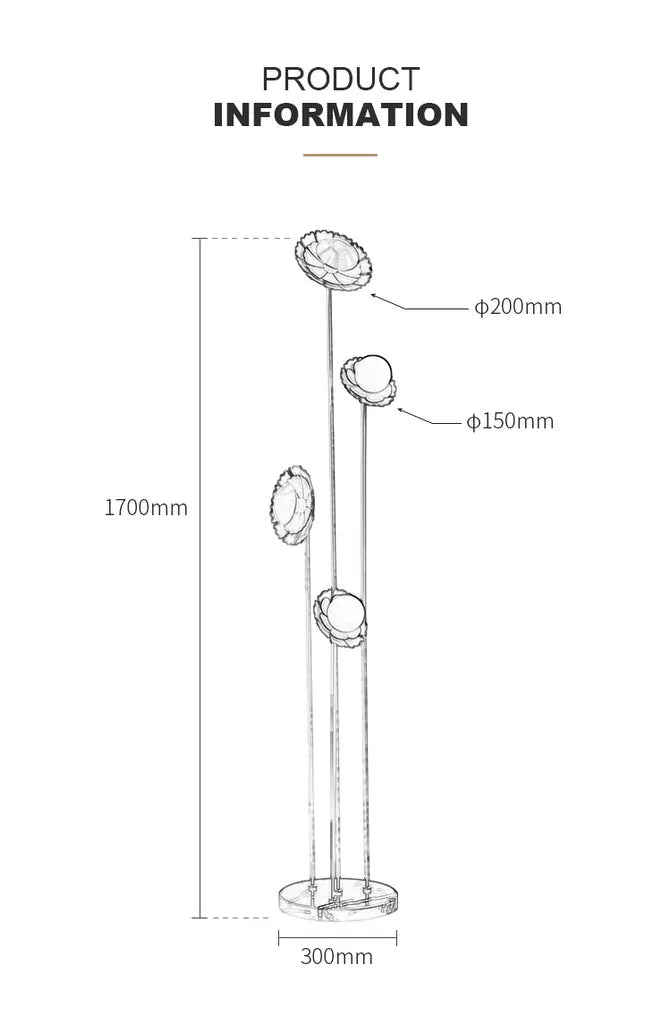4-light flower floor lamp
