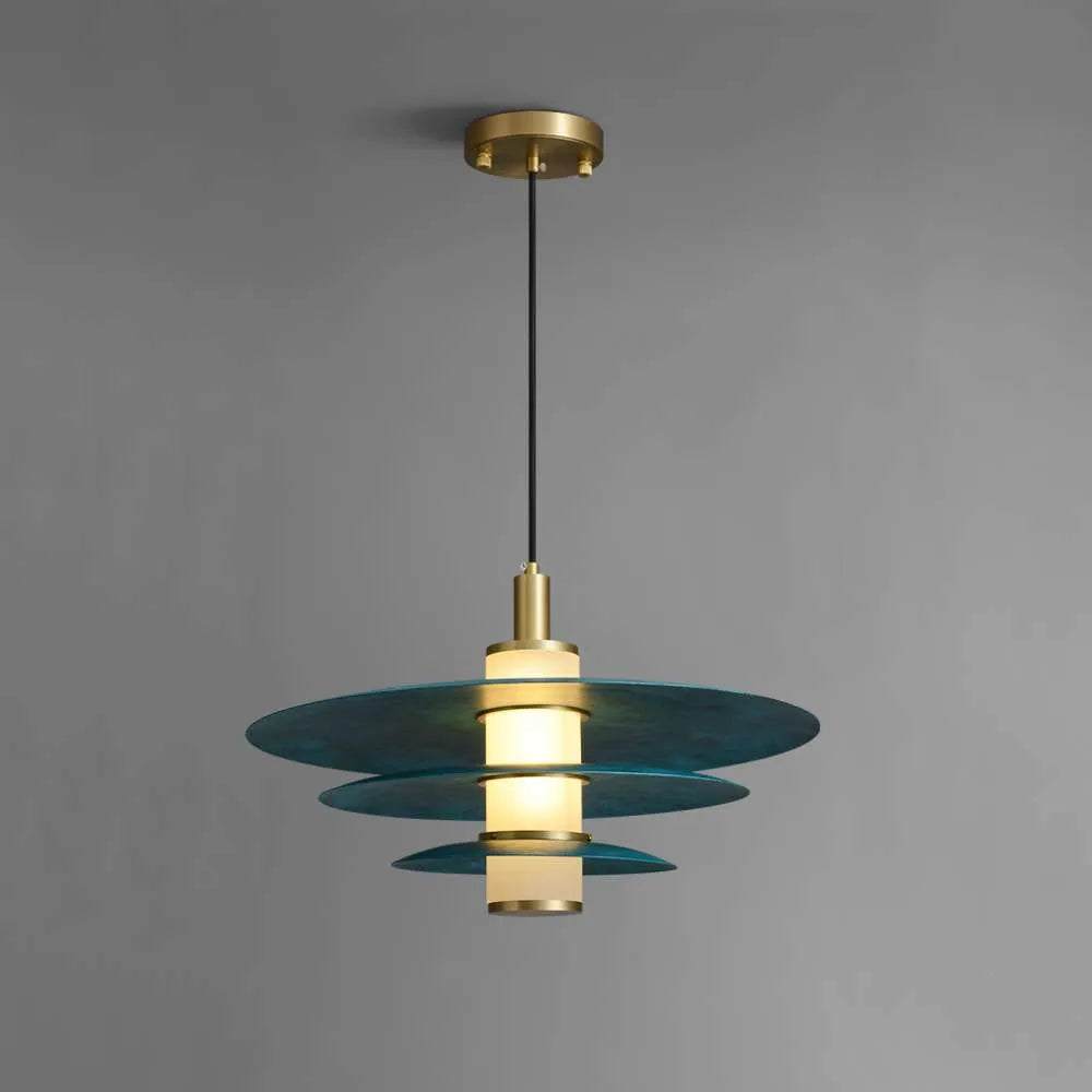 blue flying saucer hanging lamp