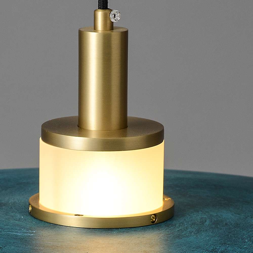 blue metal hanging lamp