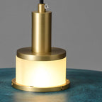blue metal hanging lamp