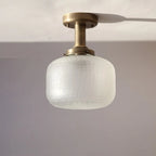 Modern Brass Glass Ceiling Light, Minimalist Recessed Lamp