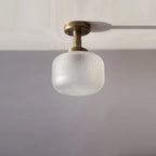 Modern Brass Glass Ceiling Light, Minimalist Recessed Lamp