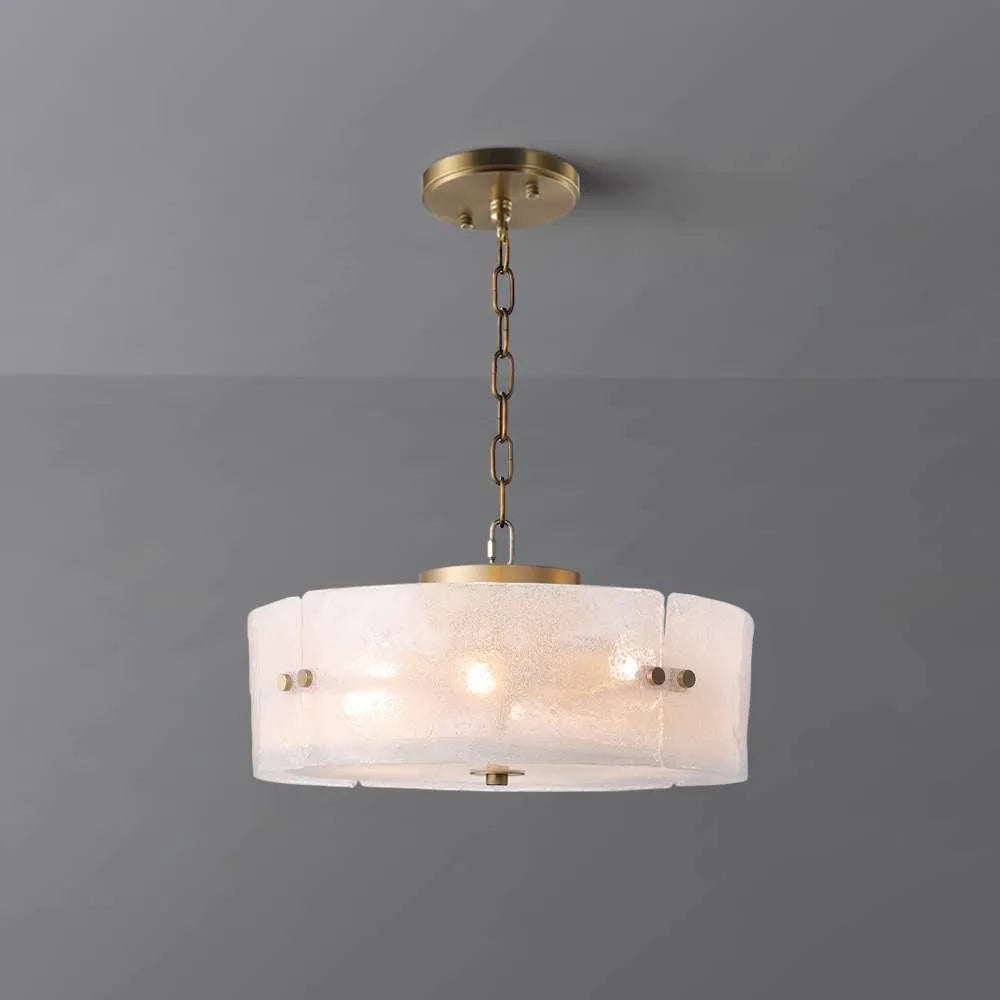 round glass shade chandelier