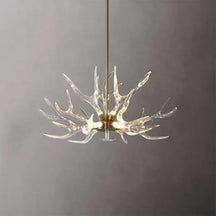 Modern Gold Clear Antler Chandelier – Art Deco Style
