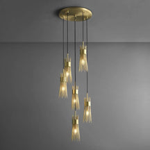 gold leaf foyer chandeliers