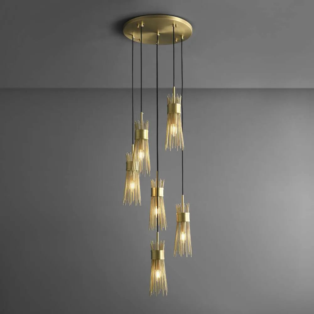 gold leaf foyer chandeliers