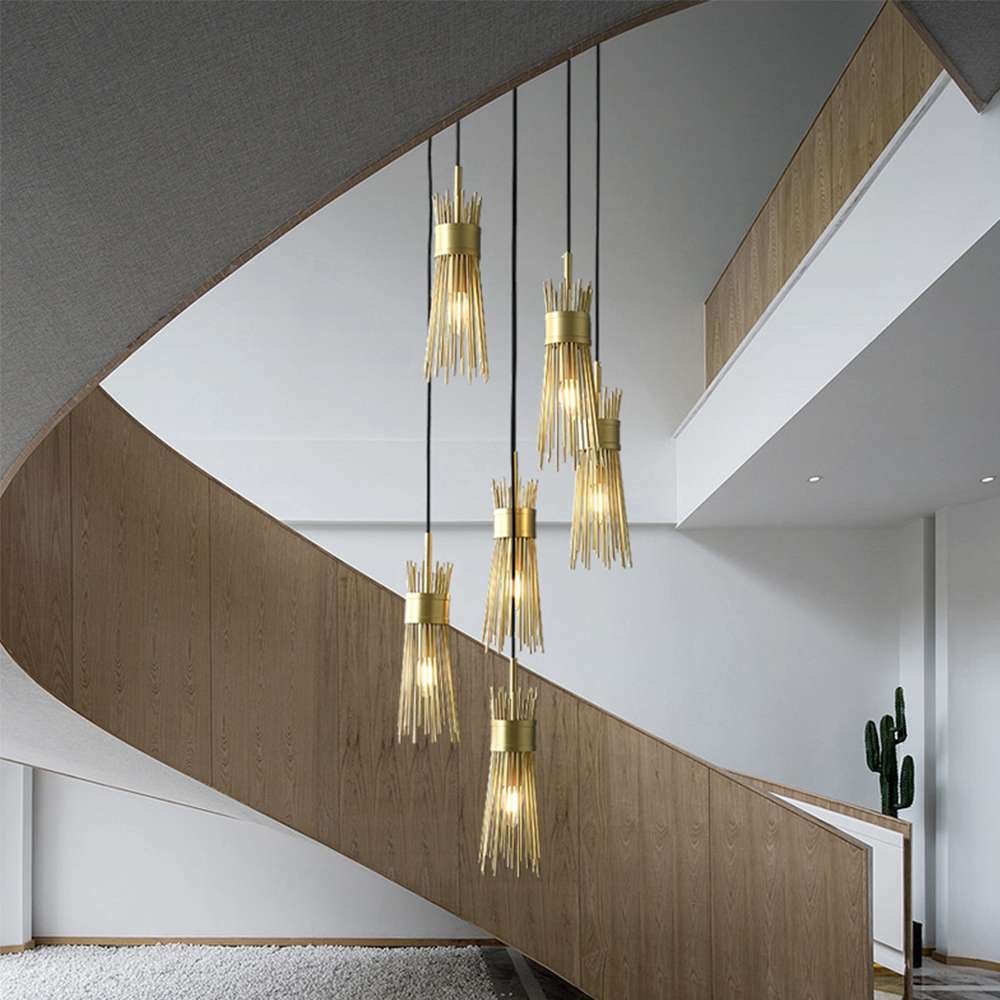stylish gold leaf chandeliers