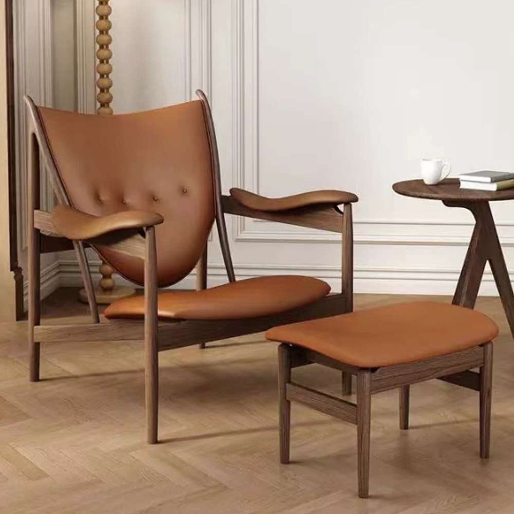 leather chair with ottoman