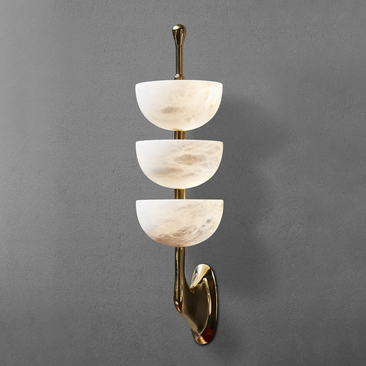Modern Minimalist Art Triple Alabaster Wall Lamp 5.9″