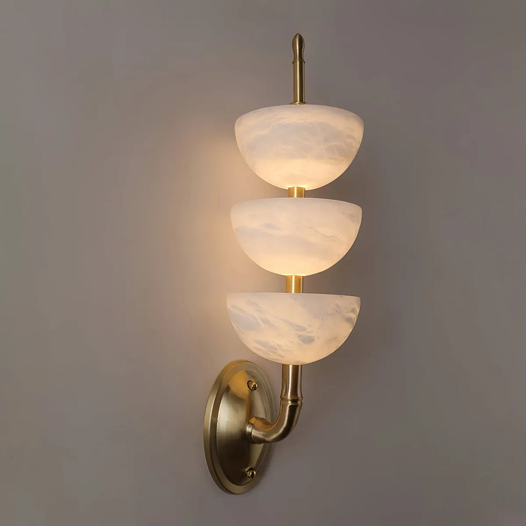 Modern Minimalist Art Triple Alabaster Wall Lamp 5.9″