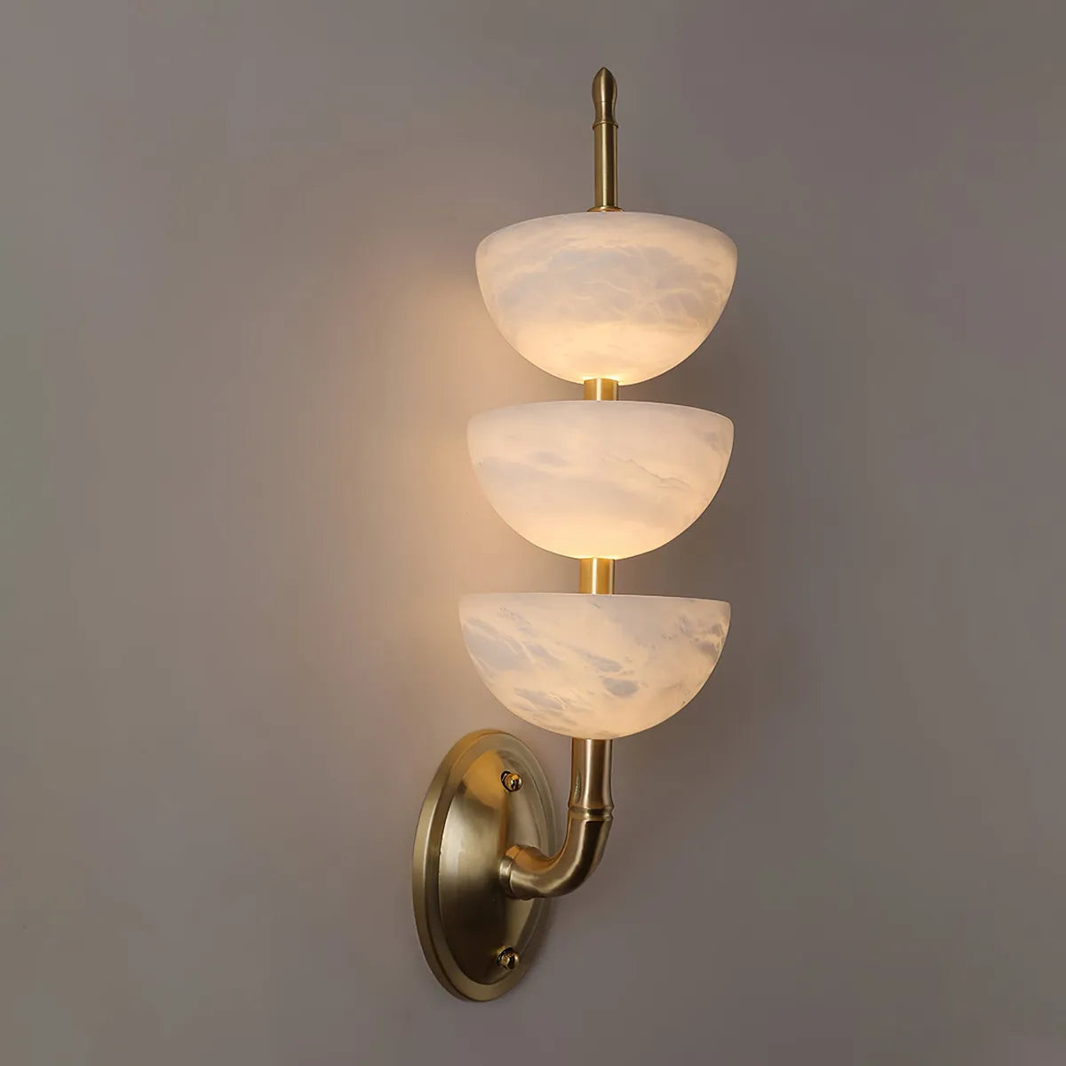 Modern Minimalist Art Triple Alabaster Wall Lamp 5.9″