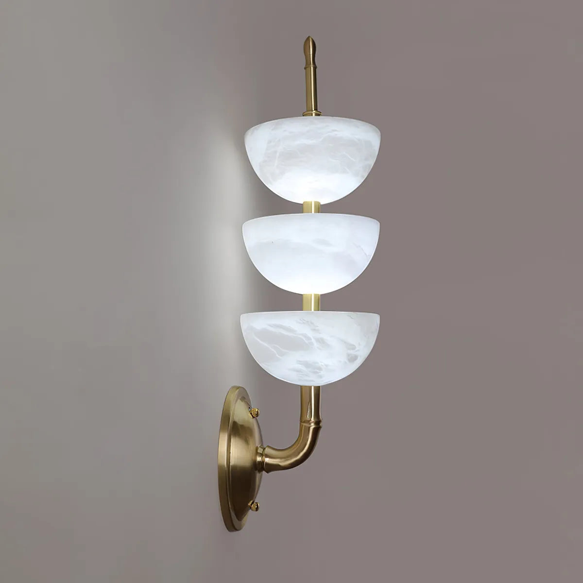 Modern Minimalist Art Triple Alabaster Wall Lamp 5.9″ - View 2
