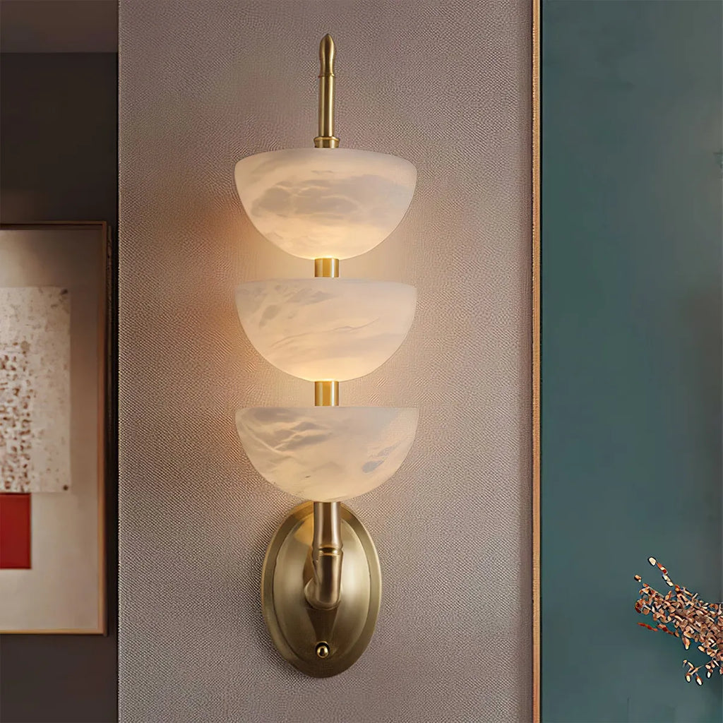 Modern Minimalist Art Triple Alabaster Wall Lamp 5.9″ - View 4
