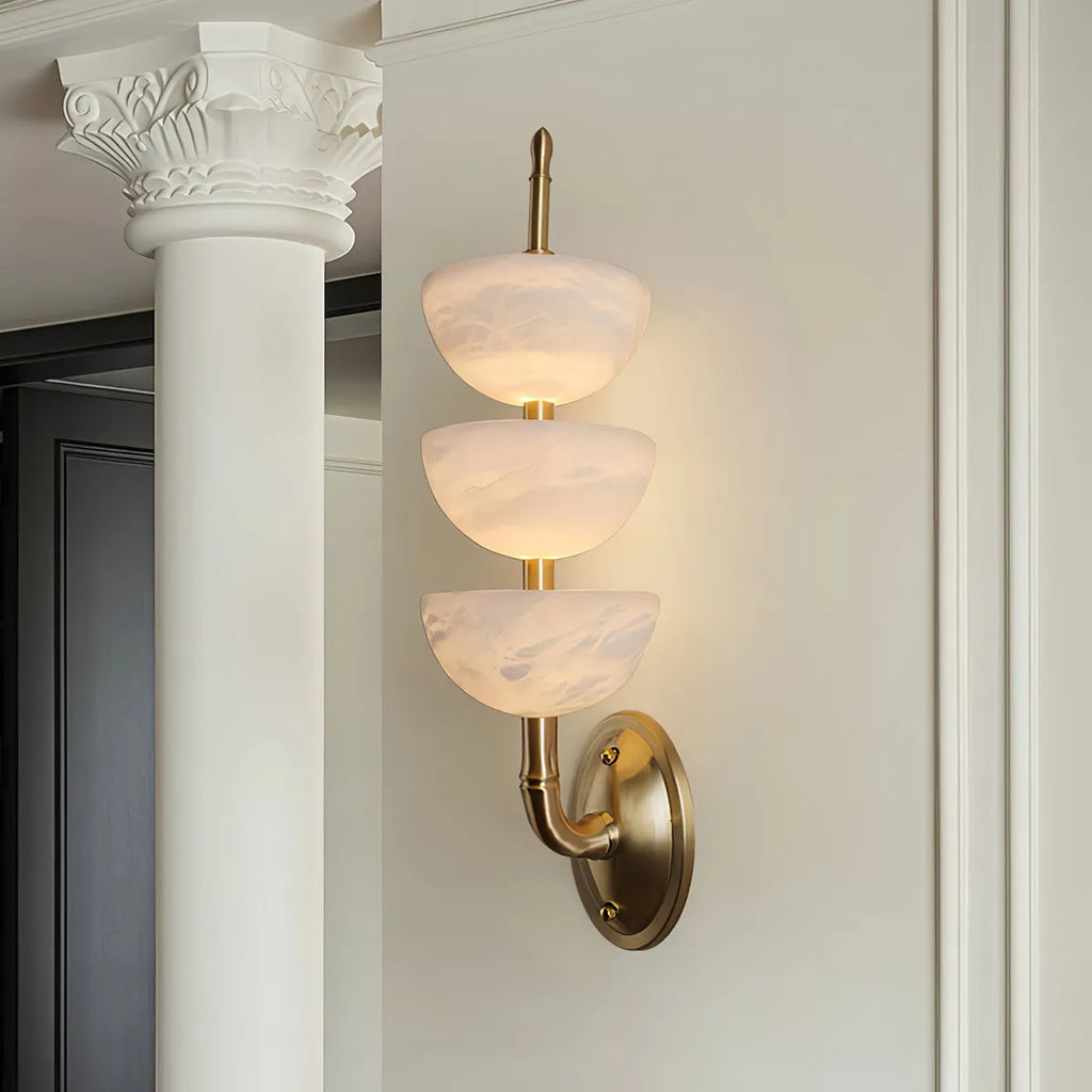 Modern Minimalist Art Triple Alabaster Wall Lamp 5.9″ - View 5