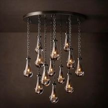 Modern Rain drop Crystal Round Chandelier - View 3