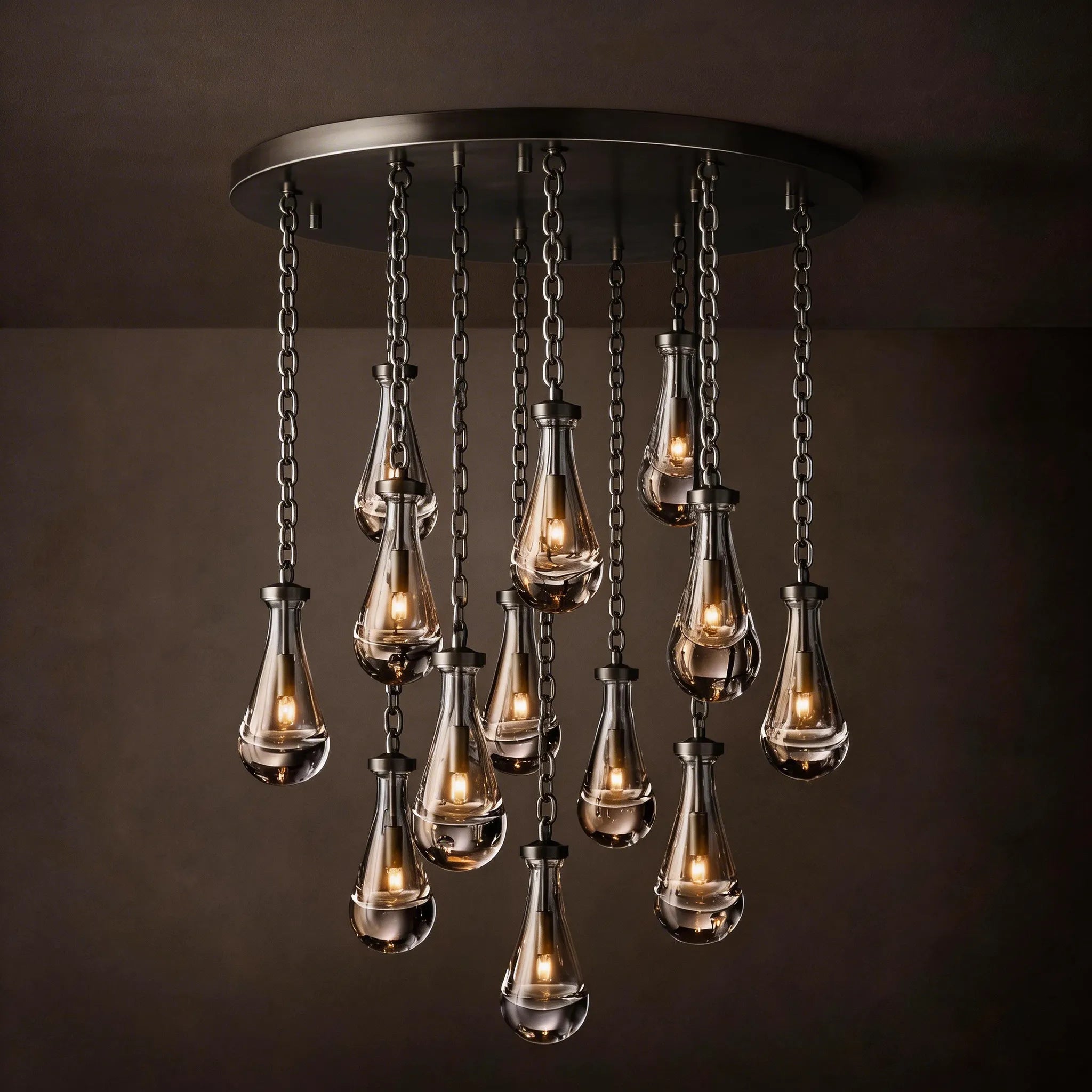 Modern Rain drop Crystal Round Chandelier - View 3
