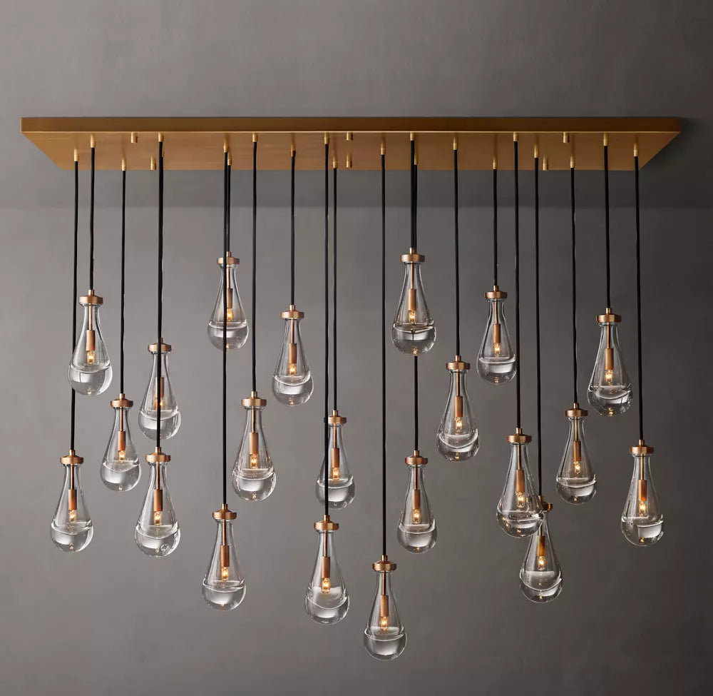 modern raindrop crystal rectangular chandelier
