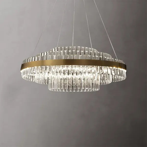 modern tiered crystal led chandelier