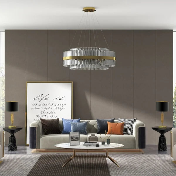 modern tiered crystal chandelier