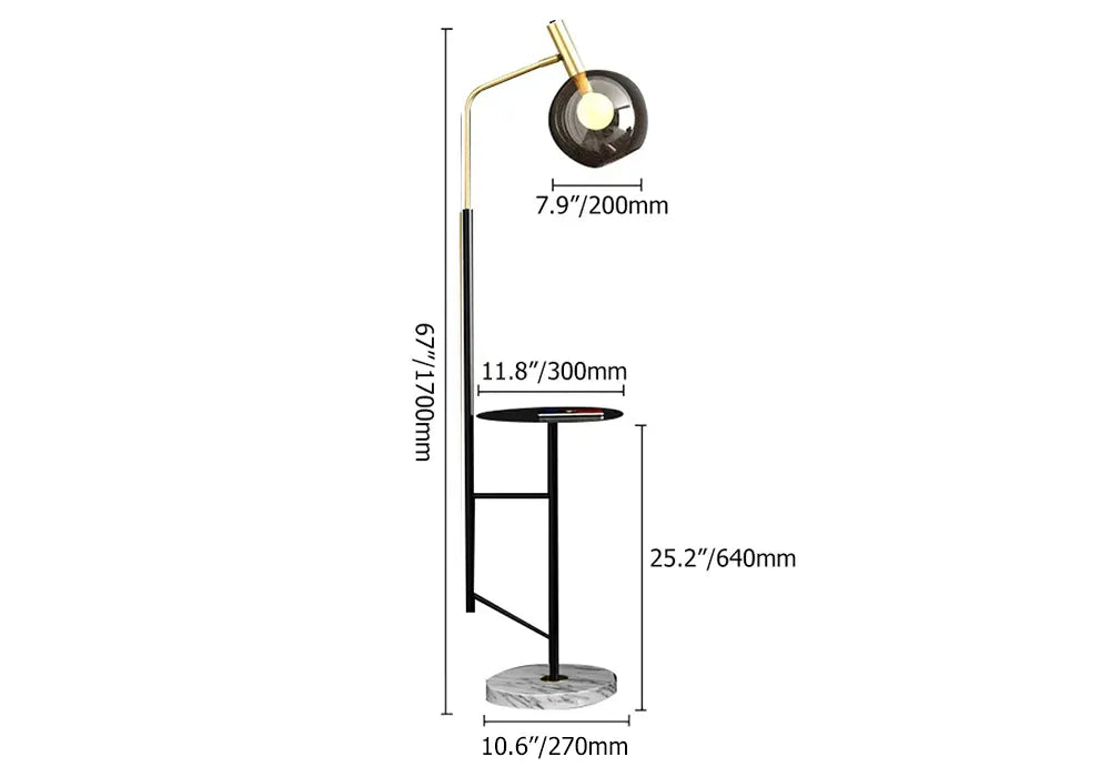 floor lamp with shelves