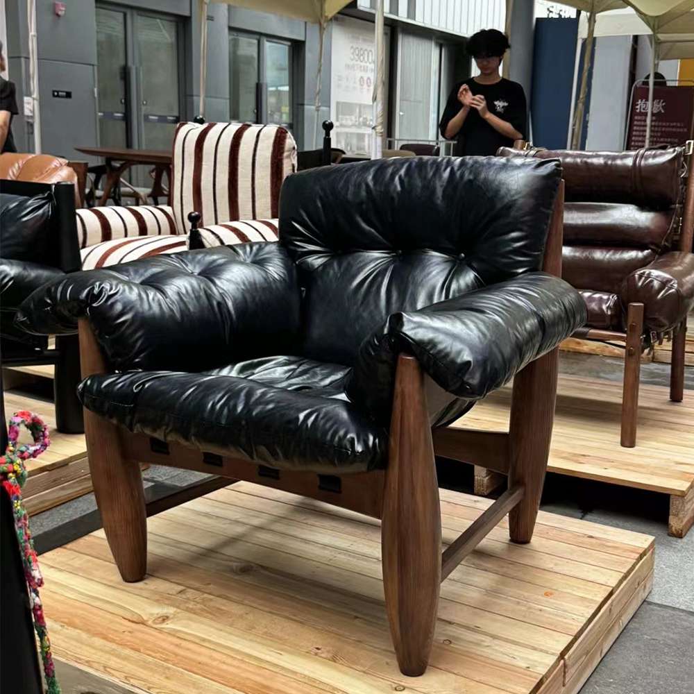 black leather arm chair