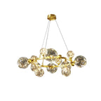 gold glass globe led chandelier