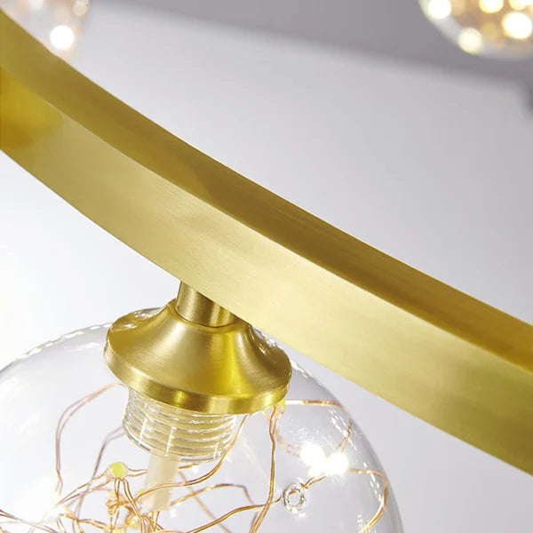 molecular gold glass globe led chandelier