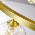 molecular gold glass globe led chandelier