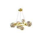 molecular gold glass globe chandelier lamp