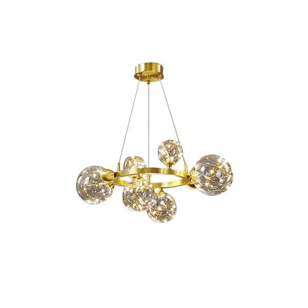 molecular gold glass globe chandelier lamp