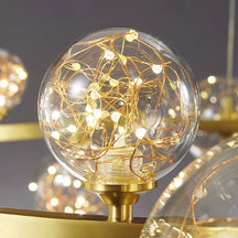 molecular gold glass globe chandelier