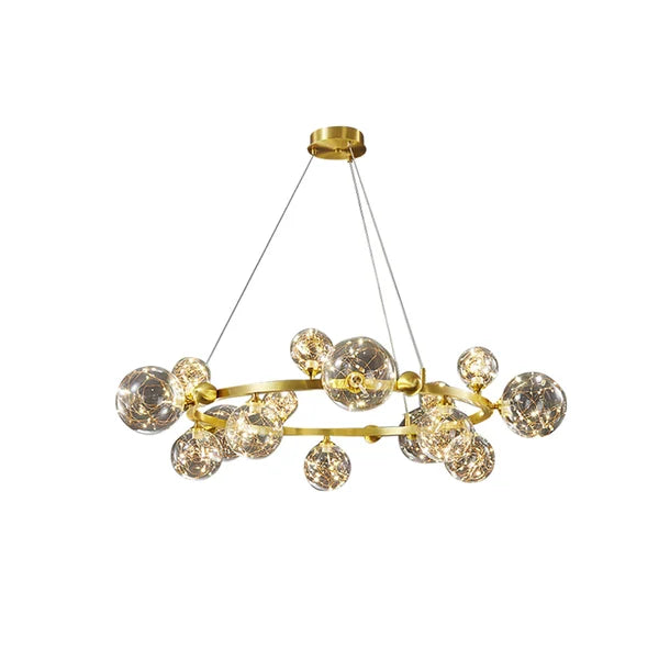 molecular gold globe led chandelier