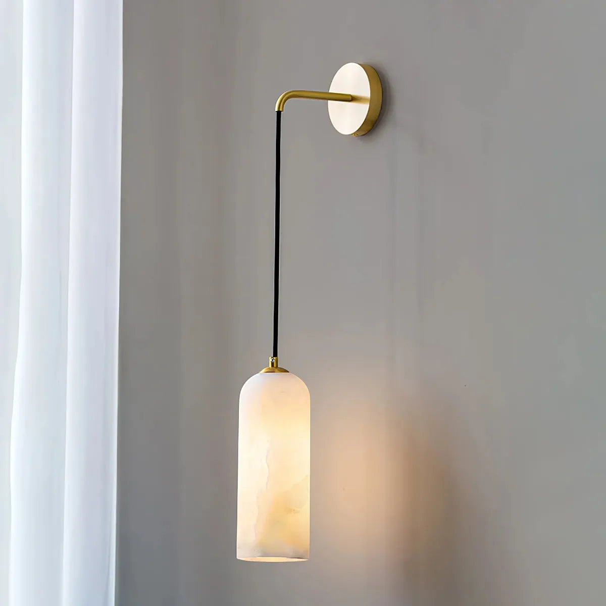 Monty Alabaster Wall Lamp | Architectural Wall Fixture for Refined Spaces - View 3