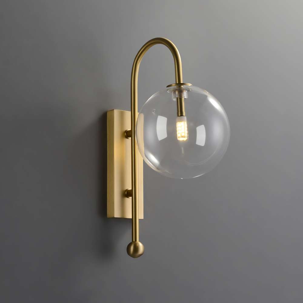 clear brass wall lighting