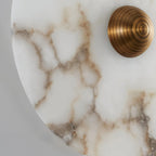Nayra Round Alabaster Wall Sconce | Circular Wall Light with Diffused Output - View 6